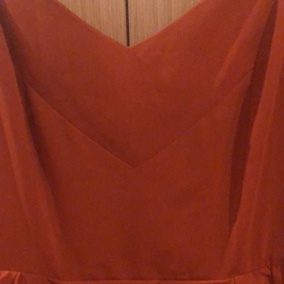 SELFI Dark reddish/Rust Orange Semi-Sheer Spaghetti Strap Dress - Picture 8 of 12